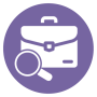 Graphic of a briefcase and magnifying glass